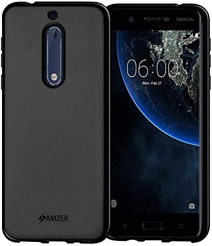 Nokia 5 Case, AMZER Pudding TPU Slim Fit Case Shockproof Bumper Cover for Nokia 5 - Black