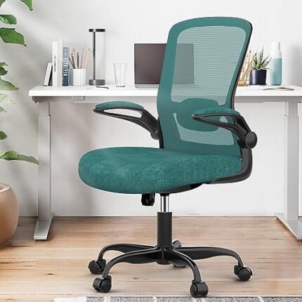 Office Chair, Ergonomic Desk Chair with Adjustable Lumbar Support & Seat Height, High Back Mesh Computer Chair with Flip-up Armrests-BIFMA Passed Task Chairs for Home Office (Modern, Green)