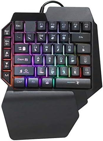 One-handed Gaming Keyboard, Professional Gaming Keypad for PUBG Computer Mechanical Gaming Accessory with Eye-Catching Lighting