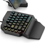 OneHanded Gaming Keyboard RGB Backlit,USB Wired Single Hand Mechanical Keyboard for Computer Mechanical Gaming Accessory with EyeCatching Lighting with Wrist Rest Support