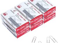 PAPERPAL #1 Smooth Paper Clips, 600 Medium Paper Clips (6 Boxes of 100 Each), Paperclips for Office School & Personal Use, Daily DIY, 1-2/7" Silver Paper Clip Standard Size (No. 1 Paper Clips, Smooth)