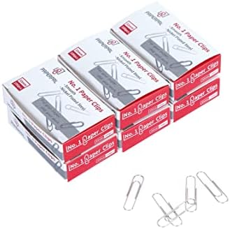 PAPERPAL #1 Smooth Paper Clips, 600 Medium Paper Clips (6 Boxes of 100 Each), Paperclips for Office School & Personal Use, Daily DIY, 1-2/7" Silver Paper Clip Standard Size (No. 1 Paper Clips, Smooth)