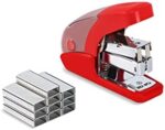 PAPERPAL Effortless Mini Stapler Set, 20 Sheet Capacity, Integrated Remover & Staple Storage, Holds 1/4" Staples, Includes 1000 Staples, Lightweight, Office, School & Daily Use, Red