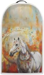 PJHEQOXE White Horse Pattern Blender Dust Cover, Fingerprint Protection Cover for Juicers or Coffee Maker,Home Kitchen Appliance Cover for Stain Dust Supplies