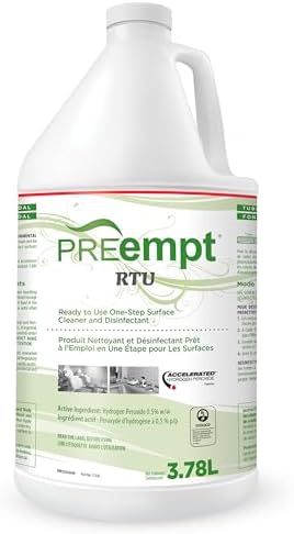 PREempt Ready-To-Use One Step Disinfectant Cleaner - All Purpose Disinfectant for Salons, Spas, Clinics, Studios - 3.78L (1 Bottle)