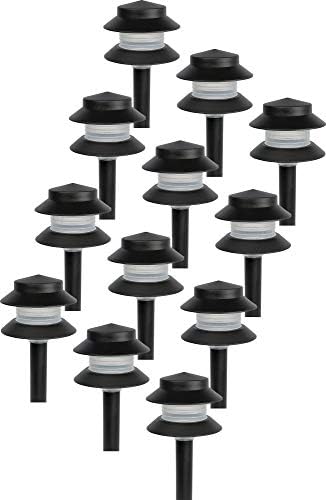 Paradise GL22627 Low Voltage Plastic 4W Path Light (Black, 12 Pack)