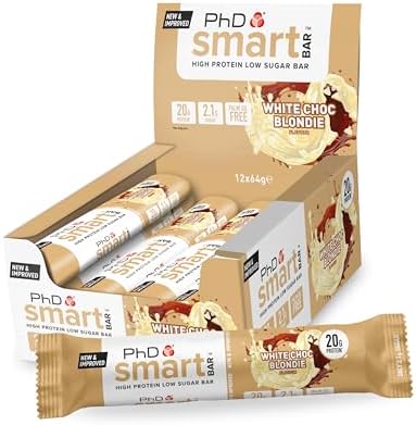 PhD Performance Nutrition Smart Bar, White choc Blondie, 12 count (SMARTBARWCB)