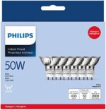 Philips 569871 Halogen 50W GU10 Flood Light Bulb 6 Pack