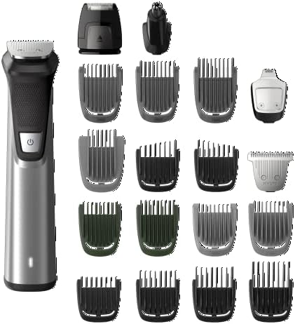 Philips Multigroom Series 7000, Cordless Wet & Dry with 19 Trimming Accessories, DualCut Technology, Lithium-Ion and Storage Bag, MG7770/18