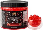 Popping Boba Pearls | 1LB (454g) | Bursting Tea Balls for Drinks, Desserts, Smoothies, and Snack Toppings | Bubble Tea Tapioca Pearls Mix Kit (Raspberry)