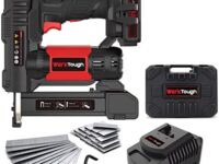 Powertough 20v Cordless Staple Gun Brad Nailer 2 in 1,1 Hour Fast Charger,2000MA Lithium Battery 2000pcs Free Staples(90 4/5”1000+18GA 1”x1000) in Tool Case