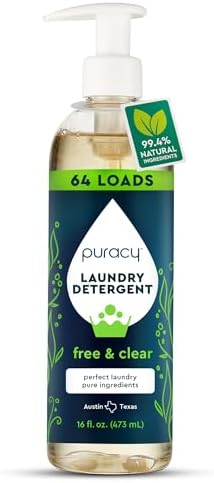 Puracy Liquid Laundry Detergent - 64 Loads- Hypoallergenic Laundry Detergent Liquid - 99% Plant-based & Gentle on Sensitive Skin - Natural Laundry Detergent - Laundry Soap with Stain Fighting Enzymes