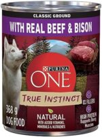 Purina ONE Classic Ground True Instinct Wet Dog Food, Beef & Bison - 368 g Can (12 Pack)