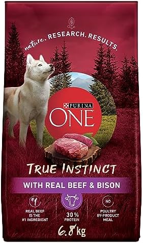 Purina ONE True Instinct High Protein Dry Dog Food, Beef & Bison - 6.8 kg Bag