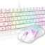 RedThunder 60% Gaming Keyboard and Mouse Combo, Ultra-Compact 61 Keys RGB Backlit Mini Keyboard, Lightweight 7200 DPI Honeycomb Optical Mouse, RGB Wired Gaming Set for PC MAC PS5 Xbox Gamer(White)