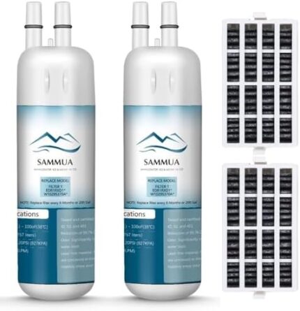 Refrigerator Water Filter Replacement W10295370A, EDR1RXD1, Filter Drop 1, EDR1RXD1B, P8RFWB2L, P4RFWB, WD-F38, 46-9930, 46-9081, 2 PCS