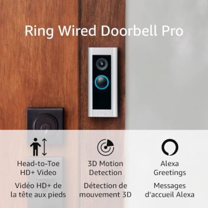 Ring Wired Doorbell Pro (Video Doorbell Pro 2) – Best-in-class with cutting-edge features (existing doorbell wiring required)