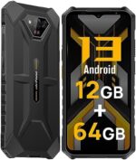 Rugged Phones Canada, Ulefone Armor X13 Unlocked Smartphone, 50MP Rear Camera, 24MP Night Vision Camera, 6.52” Display, Up to 12GB RAM, 64GB ROM, 6320mAh, Android 13, IP68/IP69K (Black)