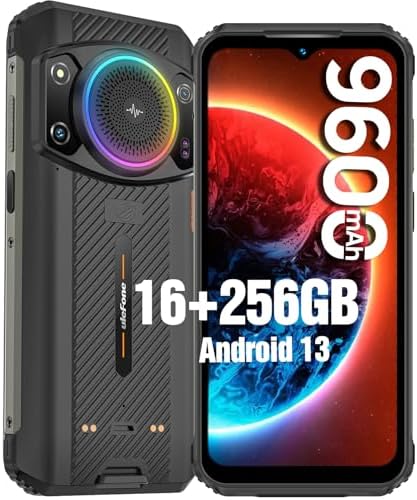 Rugged Unlocked Phones, Ulefone Armor 21 122db Loud Speaker, 16+256GB Factory Cell Phone, 9600mAh, 64MP+24MP Cameras, Android 13, IR Blaster, uSmart/Dock Charge Supported Rugged Smartphones