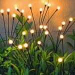 SANAAA Solar Firefly Lights,Swaying Solar Decorative Lights,Vibrant Solar Garden Lights Outdoor Waterproof, Solar Outdoor Lights for Yard Patio Walkway Decoration (2PACK)