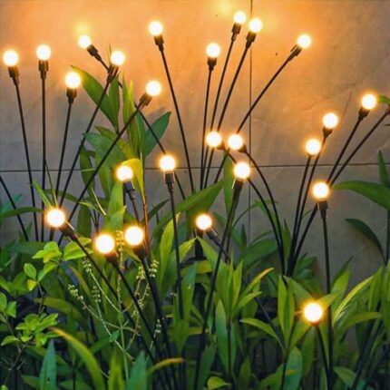 SANAAA Solar Firefly Lights,Swaying Solar Decorative Lights,Vibrant Solar Garden Lights Outdoor Waterproof, Solar Outdoor Lights for Yard Patio Walkway Decoration (2PACK)