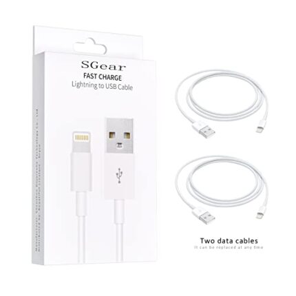 SGEAR 2 Pack Apple Core [Apple MFi Certified] 1M Lightning to USB Cable Compatible iPhone