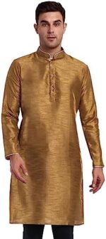 SKAVIJ Men's Kurta Art Silk Casual Top Indian Traditional Outfit