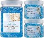 SMELLS BEGONE Odor Eliminator Gel Bead Value Pack - Air Freshener - Made with Essential Oils - Eliminates Odors in Bathrooms, Pet Areas, Cars, & Boats - Fresh Cotton Scent