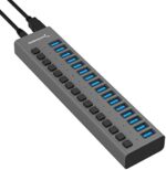 Sabrent 16-Port USB 3.0 Data HUB and Charger with Individual switches [90 Watts] (HB-PU16)