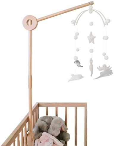 Sasa Baby and Toddler Crib Mobile Arm - Wooden Mobile Arm, Strong Hold Anti Slip Attachment Clamp for Sturdy Mobile Hanger, Mobile Hanger for Crib Nursery Decor Girls Boys, 100% Beech Wood, 30 inches