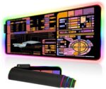 Sci-fi Control Console Display Led Desk Mat, Trekkie Trekker extra large thick Mouse pad for Desk, SciFi Gift Gamer rgb mousepad Led, Laptop Pad Game Mat, Gaming Computer Accessories Room Decor KMH