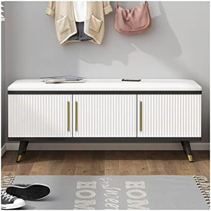 Shoe Rack Entryway Bench White Light Luxury Shoe Cabinets Minimalist Metal Shoe Rack Sitting Shoe Changing Stool Shoes Organizer Space Saving Furniture Shoe Storage Organizer