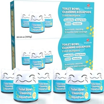 Simple Life Automatic Toilet Bowl Cleaner | Long-Lasting Toilet Cleaner Tablets in Bottle | Septic Safe Toilet Tank Tablet Drop Ins | Clean and Prevent Stain Build Up | 6 Count