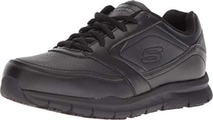 Skechers for Work Women's Nampa-Wyola Food Service Shoe, Black Polyurethane