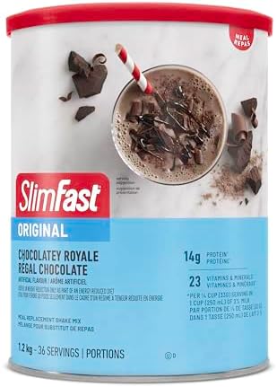 SlimFast – Original Meal Replacement or Weight Loss Shake Mix Powder - 14g of Protein – 23 Vitamins and Minerals – Great Taste - 1.2KG - Rich Chocolatey Royale Flavour