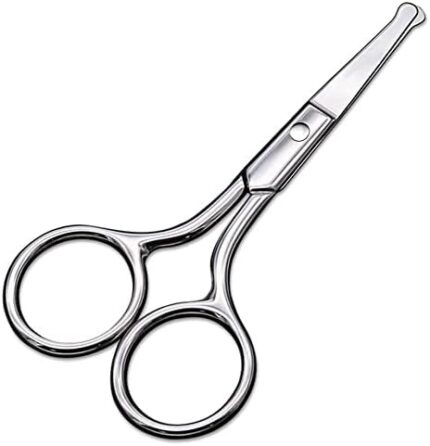 Small Scissors, Eyebrow Scissors, Nose Hair Scissors Round Tip Design, Will Not Hurt The Nasal Cavity. Professional Grooming Scissors for Hair, Eyelashes, Nose, Eyebrow Trimming, Mustache. - AsonTao