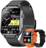 Smart Watches for Men Fitness (Make/Answer Call) with 1.96" HD Large Screen, Bluetooth Smartwatch for Android iPhone Phones, Outdoor Sport Watches with Activity Tracker Sleep Heart Rate Monitor