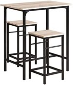 SoBuy OGT10-N, Bar Set-1 Bar Table and 2 Stools, Home Kitchen Breakfast Bar Set Furniture Dining Set