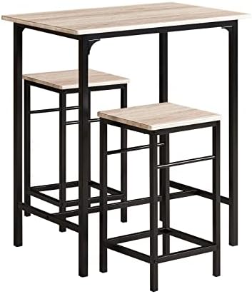 SoBuy OGT10-N, Bar Set-1 Bar Table and 2 Stools, Home Kitchen Breakfast Bar Set Furniture Dining Set