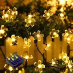 Solar String Lights, Outdoor 50 Solar LED Fairy Light Decorations for Ramadan Garden Fence Patio Yard Christmas Tree, Home, Lawn, Wedding, Patio, Party Decoration (Flower Shape, Yellow(1Pack))