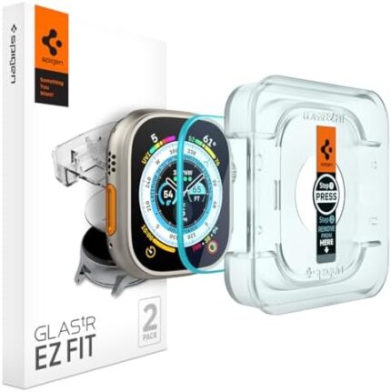 Spigen Tempered Glass Screen Protector [GlasTR EZ FIT] designed for Apple Watch Ultra 2 (49mm) / Apple Watch Ultra (49mm) - 2 Pack