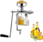 Stainless Steel Manual Oil Press Machine, Easy Operation, Cold Hot Press, Easy to Clean, Oil Maker for Nuts Seed Home with Health and Nutrition