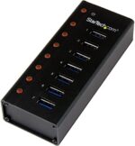 StarTech.com 7 Port USB 3.0 Hub - Metal Enclosure - Desktop or Wall Mountable - USB 3 Hub - USB Extender - Powered USB 3.0 Hub - USB Splitter (ST7300U3M)