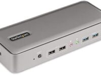 StarTech.com Dual-Laptop USB-C KVM Docking Station, Dual Monitor 4K 60Hz DisplayPort Dock, 5-Port USB Hub, GbE, 90W/45W Power Delivery to Two Laptops, Windows/Mac, 2-Host KVM Dock (129N-USBC-KVM-DOCK)