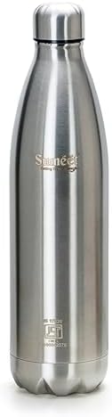 Sumeet Stainless Steel Double Walled Flask / Water Bottle, 24 Hours Hot and Cold, 1000 ml, Silver