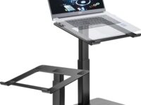 Supamir Adjustable Laptop Stand for Desk, DJ Laotop Riser, Ergonomic Small Sit to Stand Desk Converter, Support Working on Computer Standing, Compatible with MacBook and All 13"-16.5" Laptops, Black