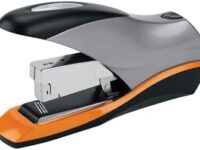 Swingline S7087870 Optima 70 Reduced Effort Desktop Stapler, 70 Sheet Capacity, Jam Free, Retail Packaging (Silver/Black/Orange)