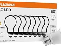 Sylvania ECO LED Light Bulb, A19 60W Equivalent, Efficient 9W, 7 Year, 750 Lumens, 2700K, Non-Dimmable, Frosted, Soft White - 8 Pack (40821)