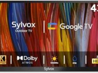 Sylvox Outdoor TV, 43 inch Smart TV Waterproof Outdoor TVs, 4K Weatherproof Television for Outside, Support Google Assistant, Chromecast, 1000 nit Brightness Partial Sun (Deck Pro 2.0)