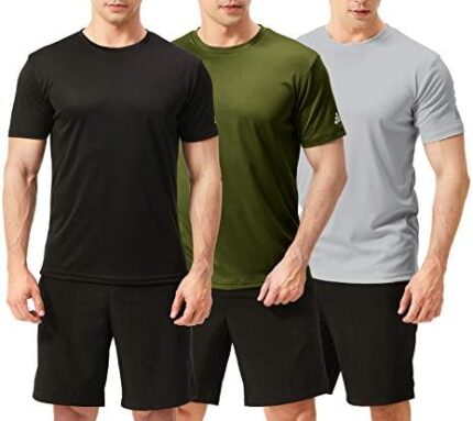 TEX2FIT Men's 1 or 3 or 5 Pack Active Sport Quick Dry T-Shirts